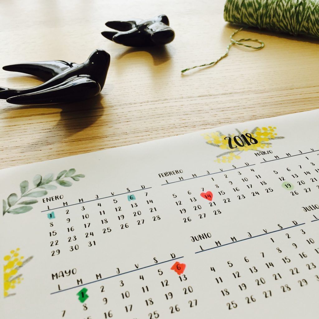 Calendario descargable gratis